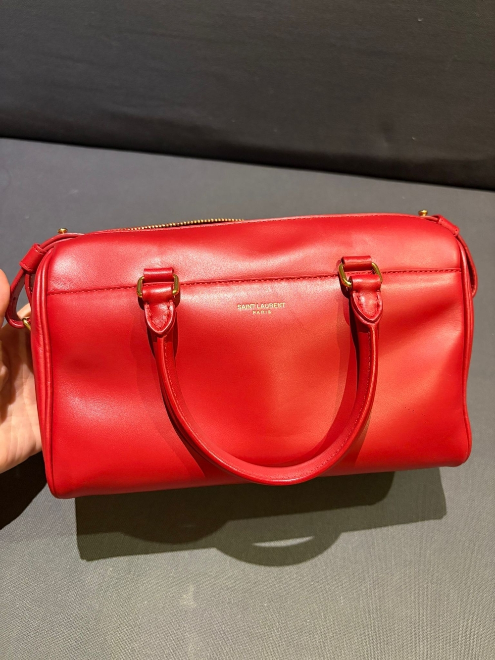 Saint Laurent Red Leather Top-Handle Bag